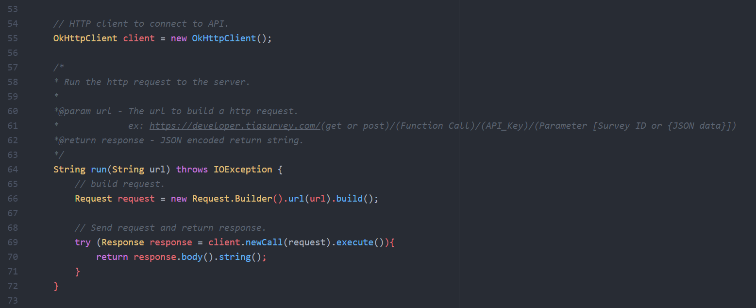 Example API 'GET' request.
